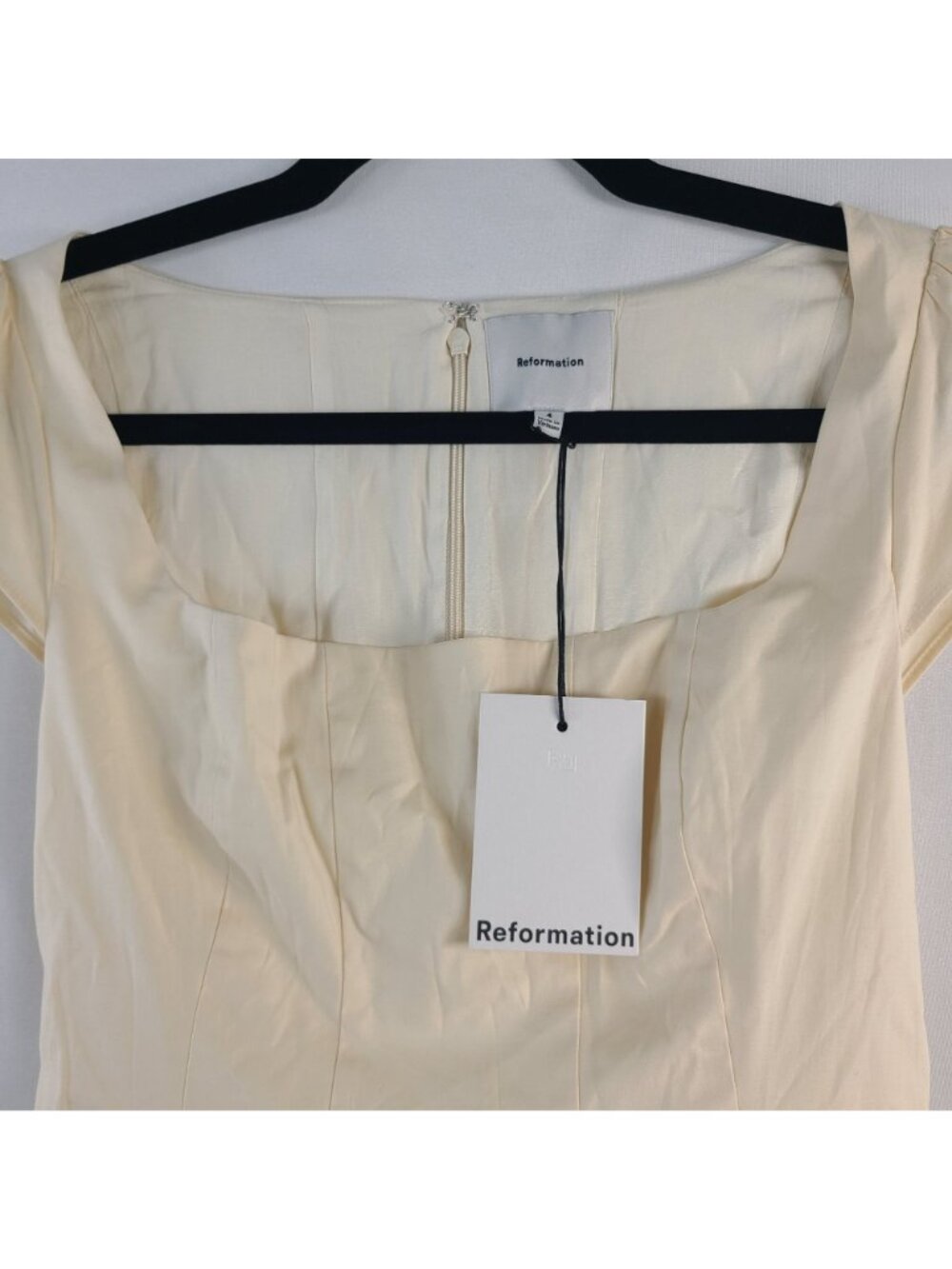 NEW Reformation Harlie Dress Sugar White Cap Sleeve A-Line Gown Size 4 - Picture 2 of 9